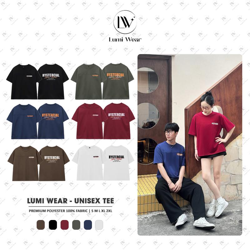 [ DEAL KÈM QUÀ ] Lumi Wear Áo Thun Form Boxy Nam Nữ Unisex In 2 Mặt Chất Polyester Cổ Tròn B01 Basic Thoải Mái Cho Nam Và Nữ