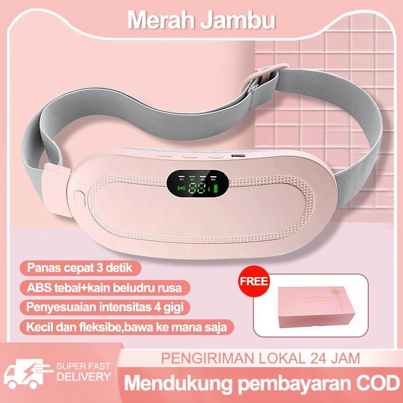 Therapy Warming Massage Belt/Sabuk Penghangat Haid/Untuk Kram Dan Nyeri Dapat Dipakai/Sabuk Pijat Penghangat Menstruasi - Merah Jambu