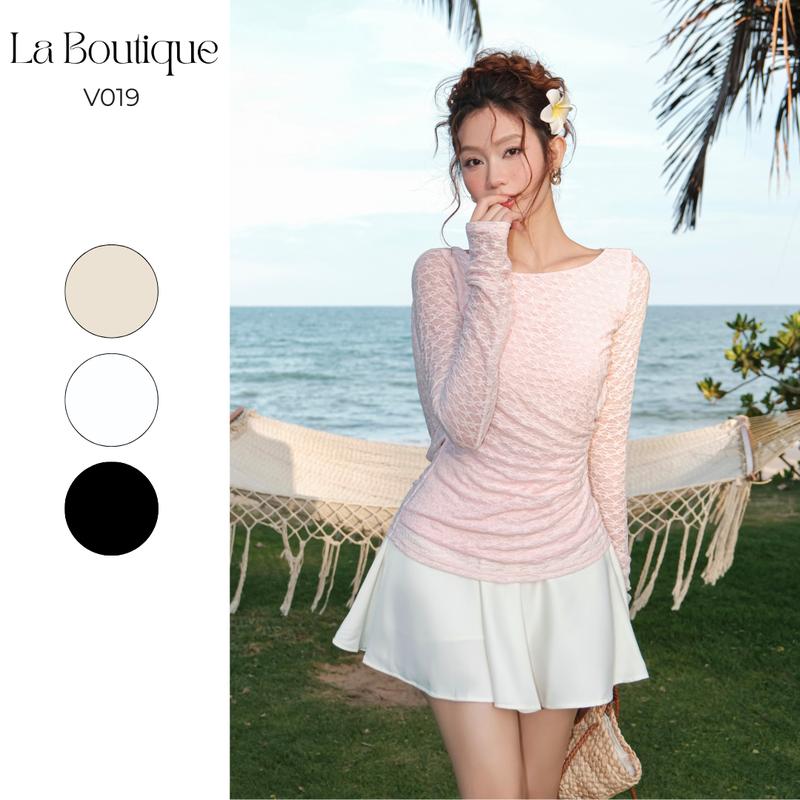LA BOUTIQUE - Chân Váy Ngắn Xòe Lụa Lạnh-V019