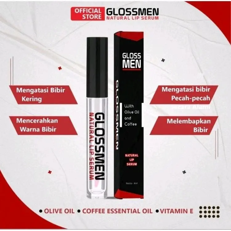 Pemerah Bibir Pria Pencerah Bibir Pria | Glossmen Lip Serum Mengatasi Masalah Bibir | TERAMPUH 0