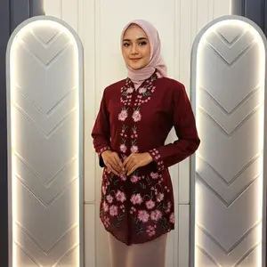 Kebaya Encim Modern Full Bordir Bunga Tulif Premium - Atasan Kebaya Wisuda & Kondangan Series Tulif