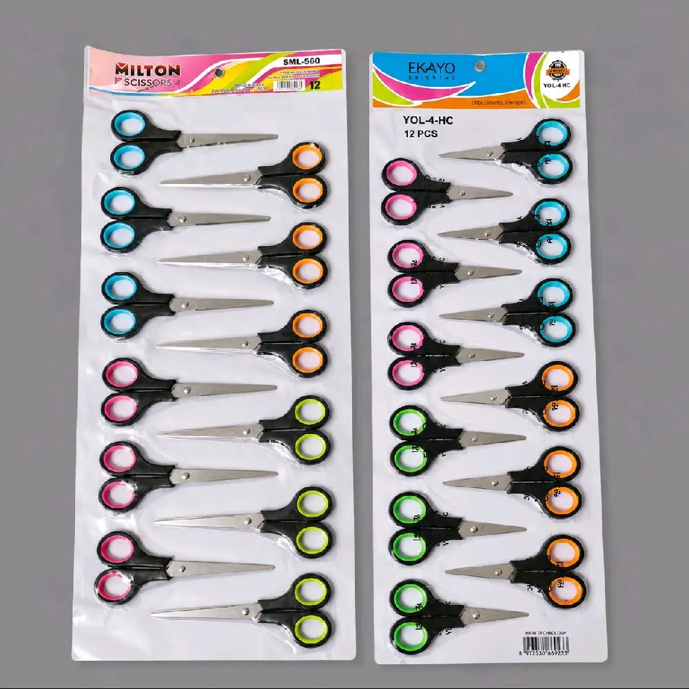 1 Renteng 12 Pcs Gunting Warna Warni, besar dan kecil/Gunting Pemotong Serbaguna untuk Berbagai Kebutuhan