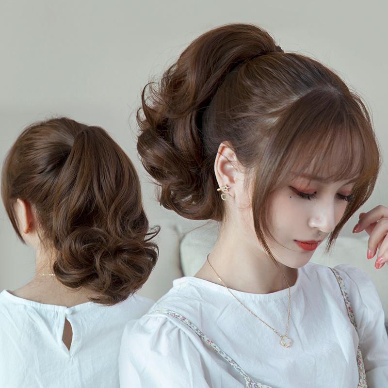 Tóc Giả Xoăn Đuôi Ngựa Cho Nữ Và Bé Gái Nối Tóc Có Kẹp 20Cm