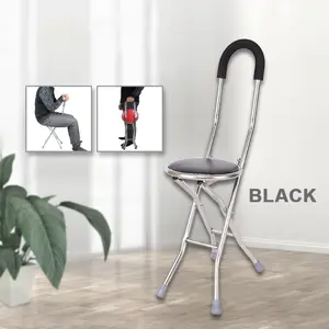 ZAPION Tongkat Jalan Kursi Lipat 2in1 Foldable Cane Chair Portable - ZP-24