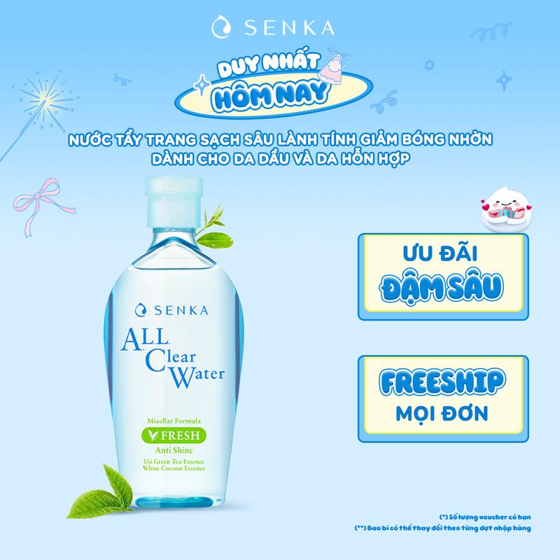 [SENKA] Nước tẩy trang micellar giảm bóng nhờn SENKA A.L.L CLEAR WATER FRESH 230ML