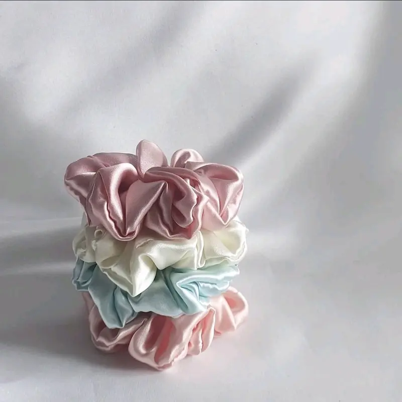 Isi 8Pcs Scrunchie satin Uk.small Ikatrambut scrunchie cepol hijab korea 4