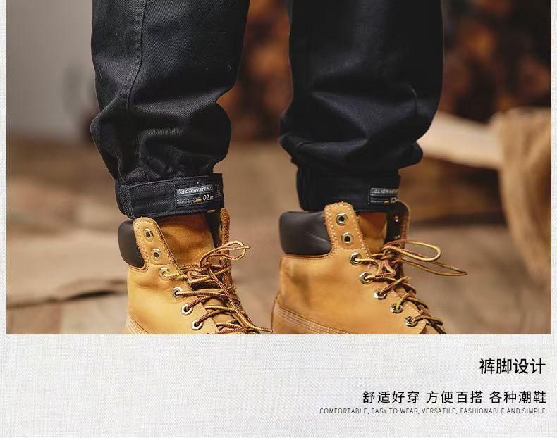 Product Introduction of Men's ankle binding cargo pants Men's retro outdoor paratrooper pants Men's American loose casual pants Men's trendy brand fashionable cargo pants 13