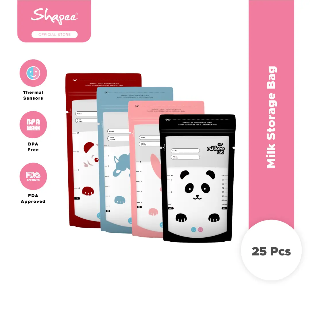 Milkee Lab Milk Storage Bag (25pcs) - Temperature Sensor, Double Zipper, Baby-friendly material