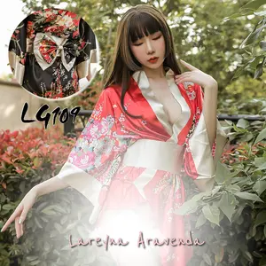 Lareyna Set Lingerie + CD Model Kimono Premium Sabuk Besar Satin Jepang LG109