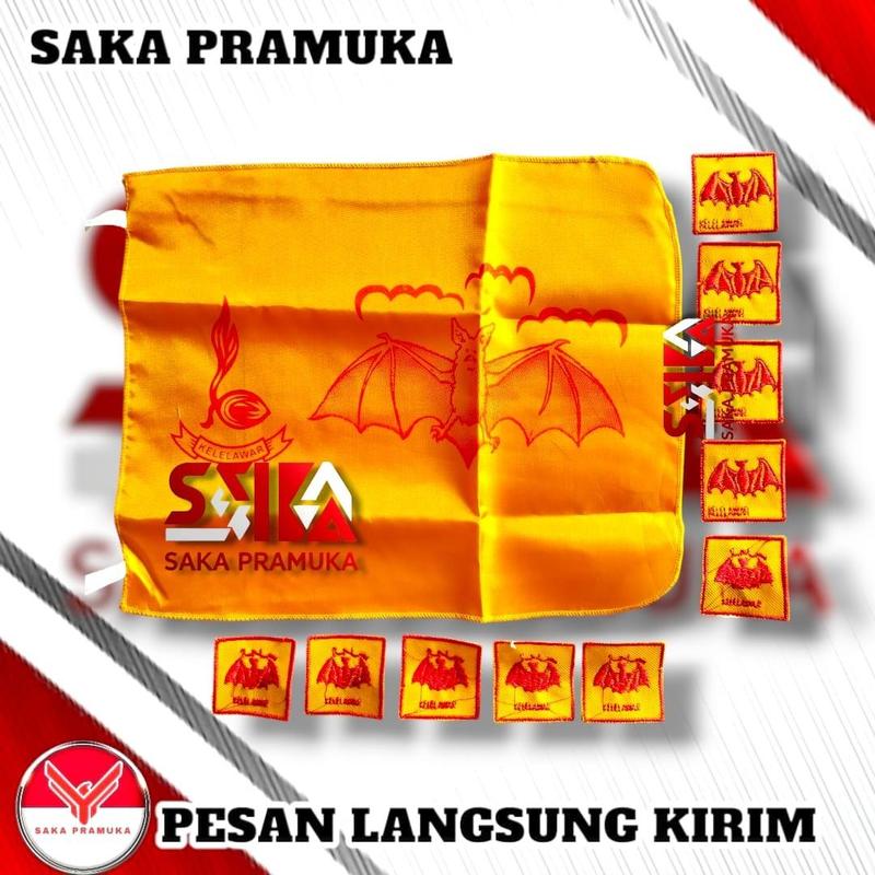 PAKET LENGKAP (1 BENDERA + 10 TANDA REGU) PRAMUKA PUTRA KELELAWAR ...