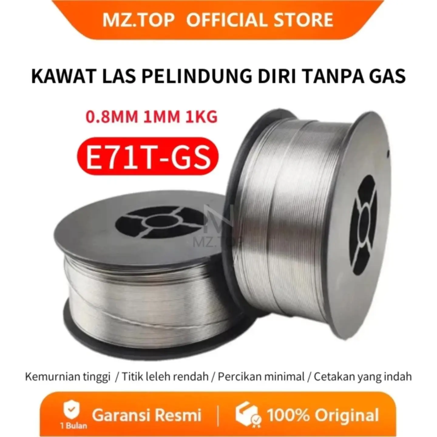 Kawat las mig 1mm 1kg Kawat Las Flux Cored Gasless 0.8 mm 1 kg 0.8 mm 1 kg Welding Core Tanpa Gas Co