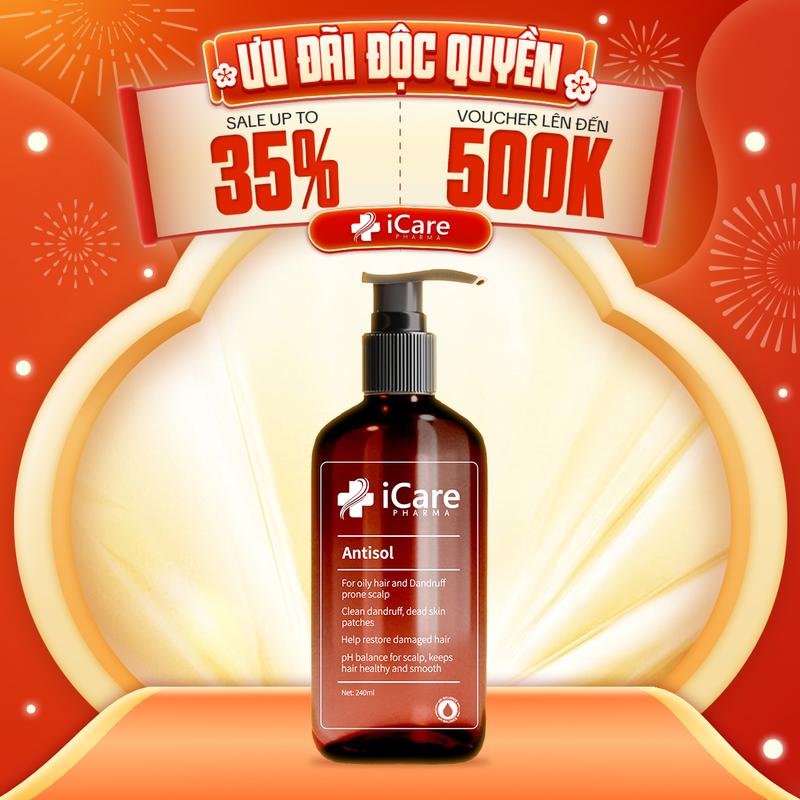  Dầu Gội Sạch Gàu Antisol | Chiết Xuất Dược Liệu | Dịu Mát Da Đầu 