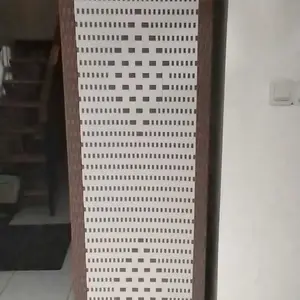 Pembatas Ruangan Rotan Sintetis 3 Panel Motif Wajik Kayu Minimalis