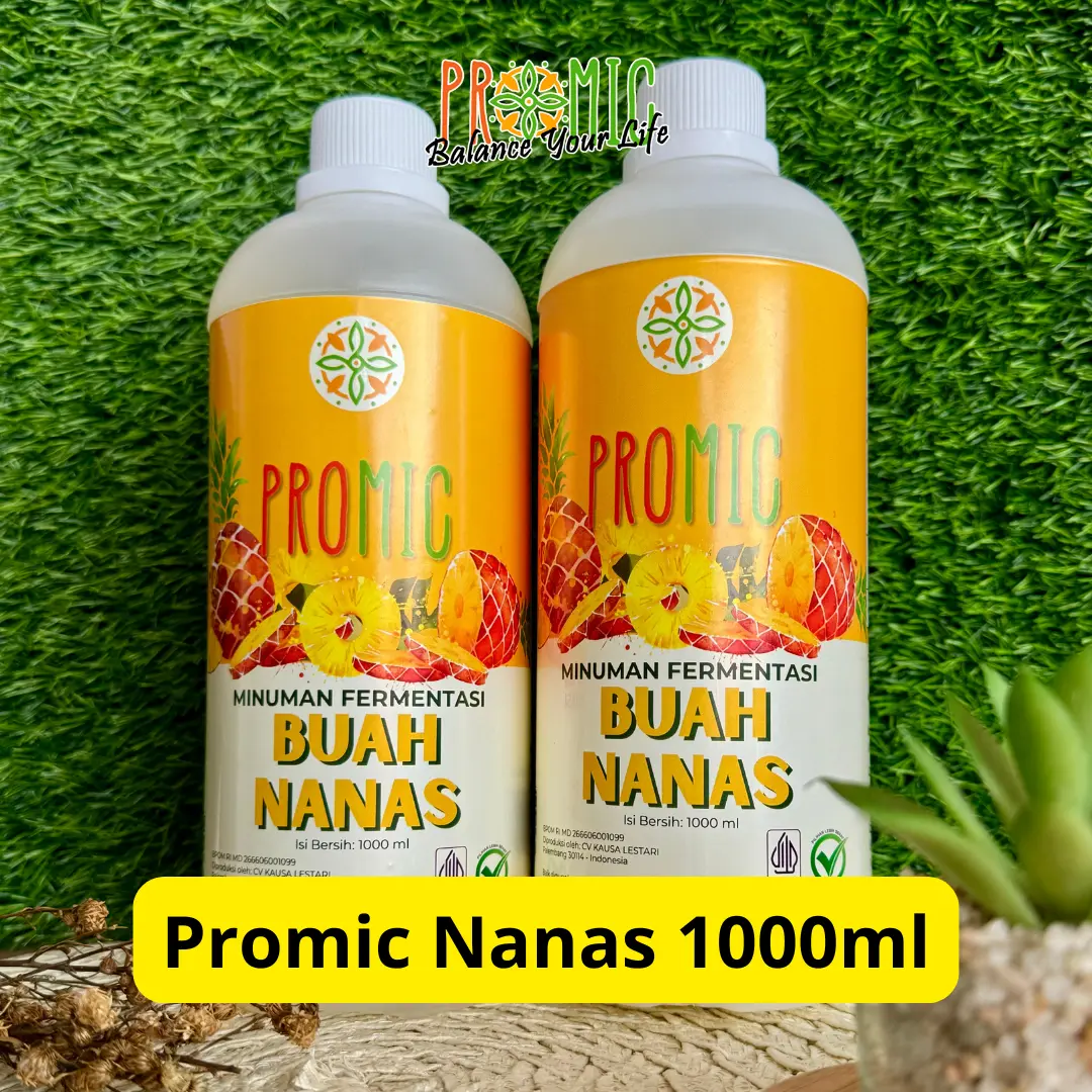 Promic Varian Buah Nanas 1000ml probiotik minuman fermentasi Organik Bebas gula Rendah gula Rendah lemak Alami Pemantau Tekanan Darah