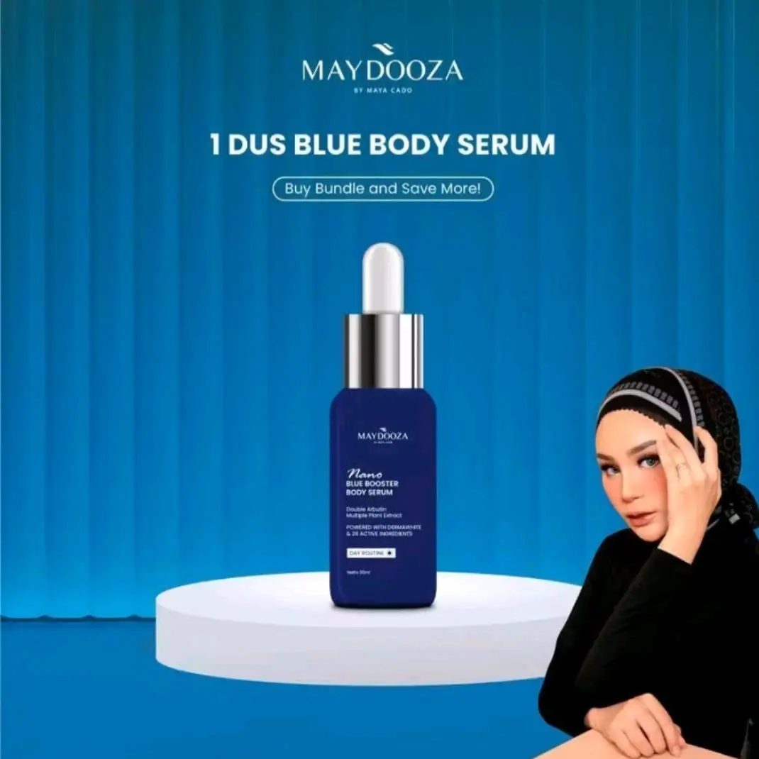 Maydooza Serum Biru Nano Blue Booster Body Serum Day Routine 30ML Perawatan Pencerah Niacinamide Mencerahkan