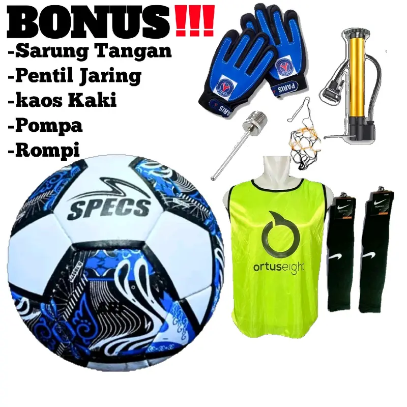 Bola Sepak Berkualitas Super untuk Anak-Anak Size 5 dengan Bonus Sarung, Jaring, dan Pompa - Outdoor 3