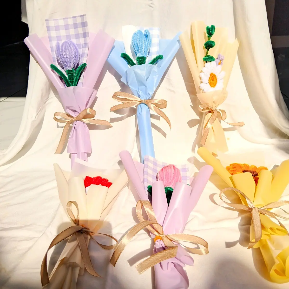 Buket Kawat Bulu/Buket Bunga Kawat Bulu/Buket Bunga Tulip/Buket Bunga Sunflower