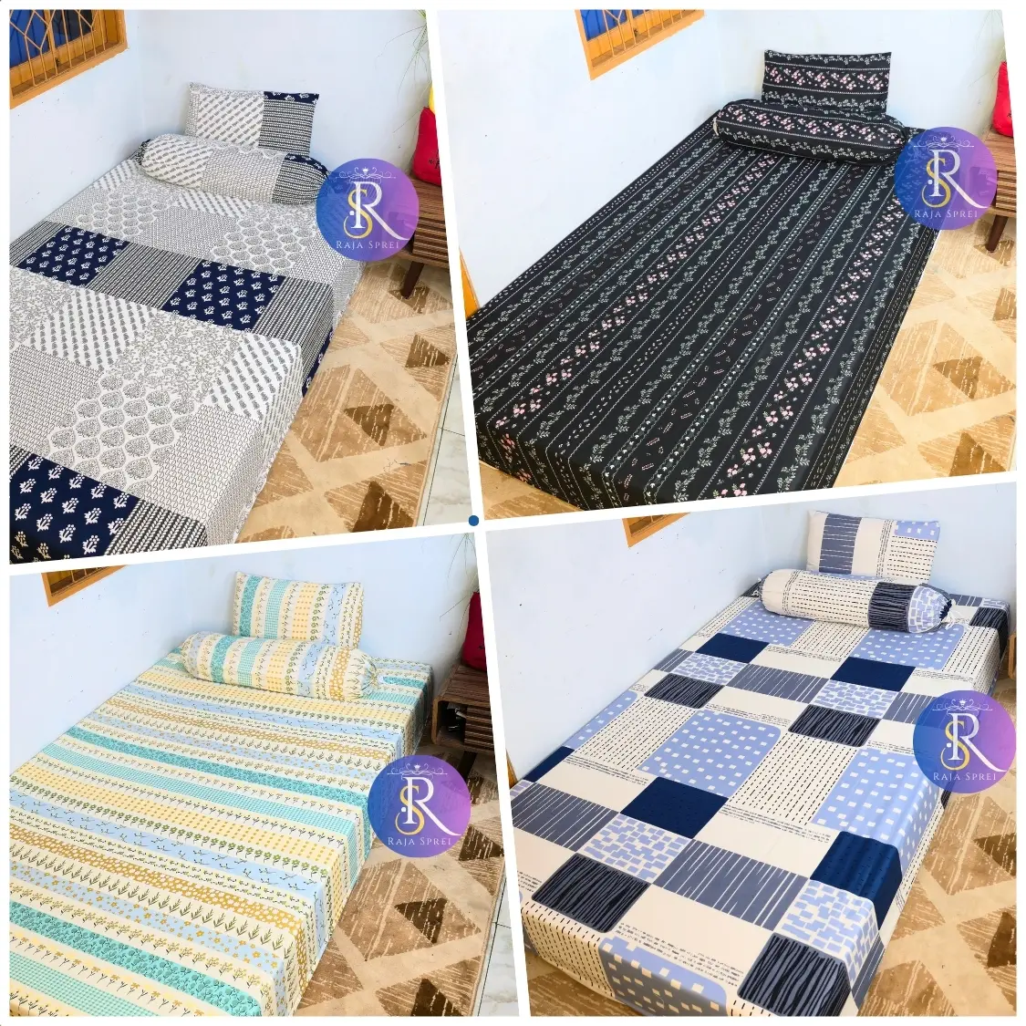 Sprei Home Made Motif Aesthetic Uk 90, 120, 160, 180 Bahan Halus dan Lembut Gratis Sarung Bantal Guling