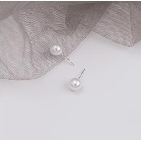 Anting Tusuk Mutiara Simple Gaya Korea Untuk Wanita 2024 - Aksesoris Wanita - Giwang Mutiara 1
