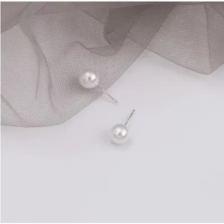 Anting Tusuk Mutiara Simple Gaya Korea Untuk Wanita 2024 - Aksesoris Wanita - Giwang Mutiara 1
