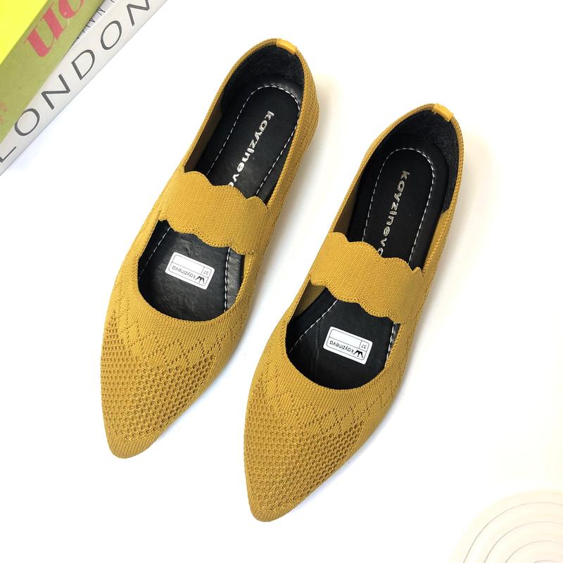 Kayzineva DD-01 Flat Shoes Wanita Kerja Tali Tengah Rajut Premium Sol Hitam Karet Perempuan 7