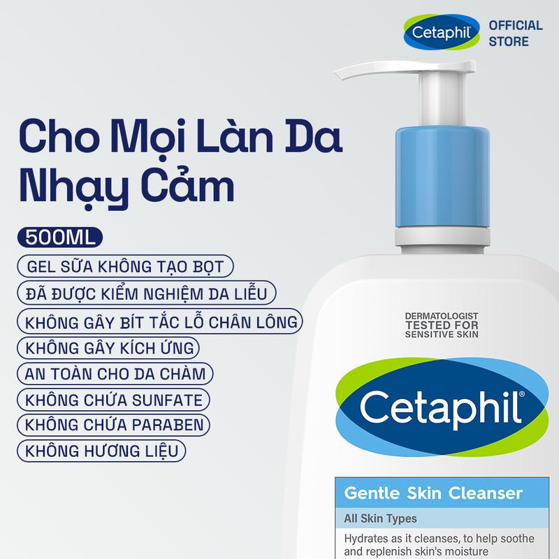 Sữa rửa mặt dịu lành cho da nhạy cảm CETAPHIL GENTLE SKIN CLEANSER 473ML