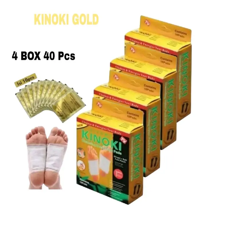 Grosiran Kosmetik PROMO Paket 4 Box Kinoki Gold Detok Foot Pads Koyo Kaki Ginger Patch Hand 5