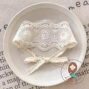 LITTLE YURA - Bandana IKAT JENNIE Model Renda Lace Korean Style / Bandana Bayi / Bandana Anak