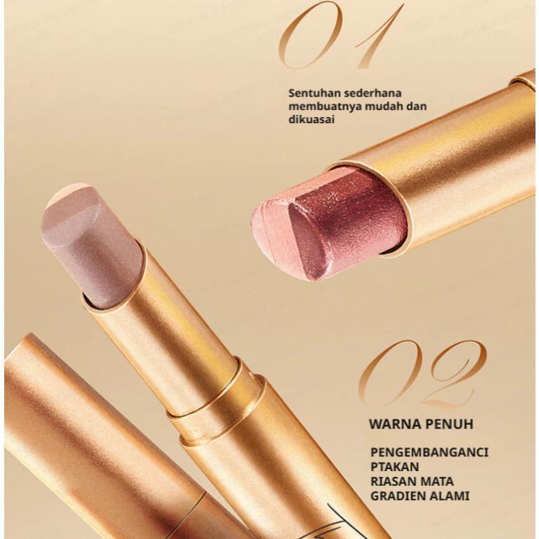 VIPABC Stik Eyeshadow Matte & Shimmer Gradien Tiga Warna - Mutiara Alami dengan Saturasi Rendah - Tiga Warna dalam Satu Sentuhan untuk Pemakaian Tahan Lama