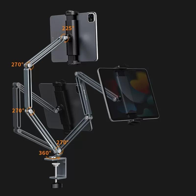 Arm nâng, tay nâng máy tính bảng kẹp cố định vào bàn P60 PLUS - kiêm giá đỡ kẹp giữ iPad, iPhone, Kindle xoay 360 độ. 4