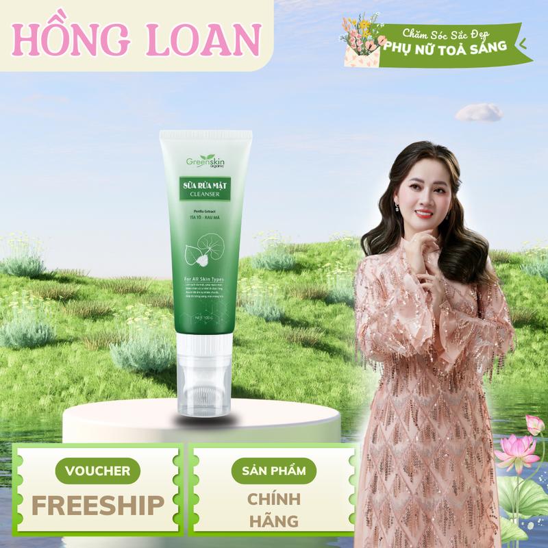  Sữa Rửa Mặt Tía Tô Rau Má All Skin Types 120G  - Greenskin Organic- Mỹ Phẩm Hồng Loan 