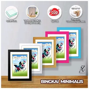 Bingkai Kaca 10R / 20x25 cm Murah Minimalis Ukir Murah Tersedia Harga Grosir estetik aesthetic Kaca Frame Pigura Mdf
