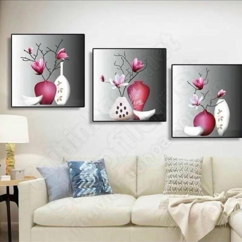    Hoa mộc lan  tượng trưng cho gia đình hạnh phúc giàu sang phú quý  3 tấm tranh fomex 5mm dán tường  sẵn băng keo  mặt tranh cán bóng  tranh decor phòng Đồng 