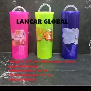 LANCAR GLOBAL Botol Minum Anak Karakter Lucu - Tinggi 26.5 cm Diameter 8.8 cm Volume 500 ml - Warna Cerah dan Tahan Lama