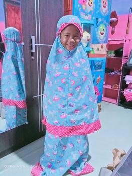 Product Review of MUKENA ANAK KARAKTER MUKENA ANAK MURAH 2-9TH Bunga Polka Dot Putih Muslim from V**🖤 0