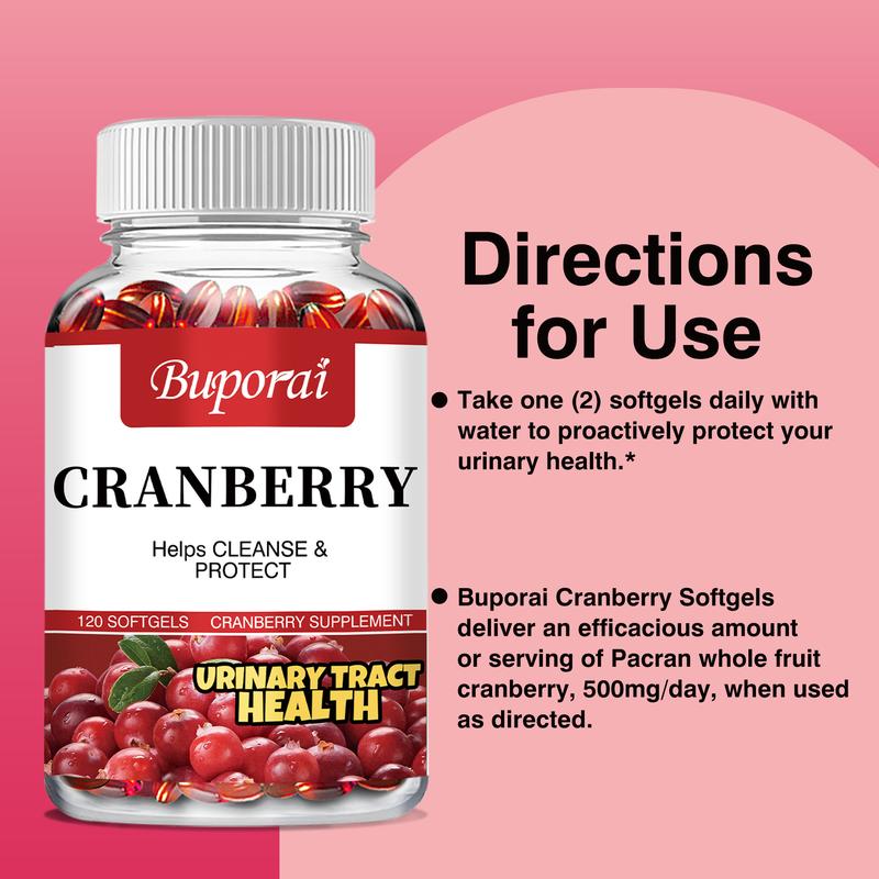 Product Introduction of Buporai - Ekstrak Cranberry 500MG dan Suplemen Softgel Cranberry - Mengandung Vitamin C - Membersihkan Saluran Kemih - Menjaga Kesehatan Sistem Kemih - Bebas Gluten - Bebas Ragi - Non-GMO 10