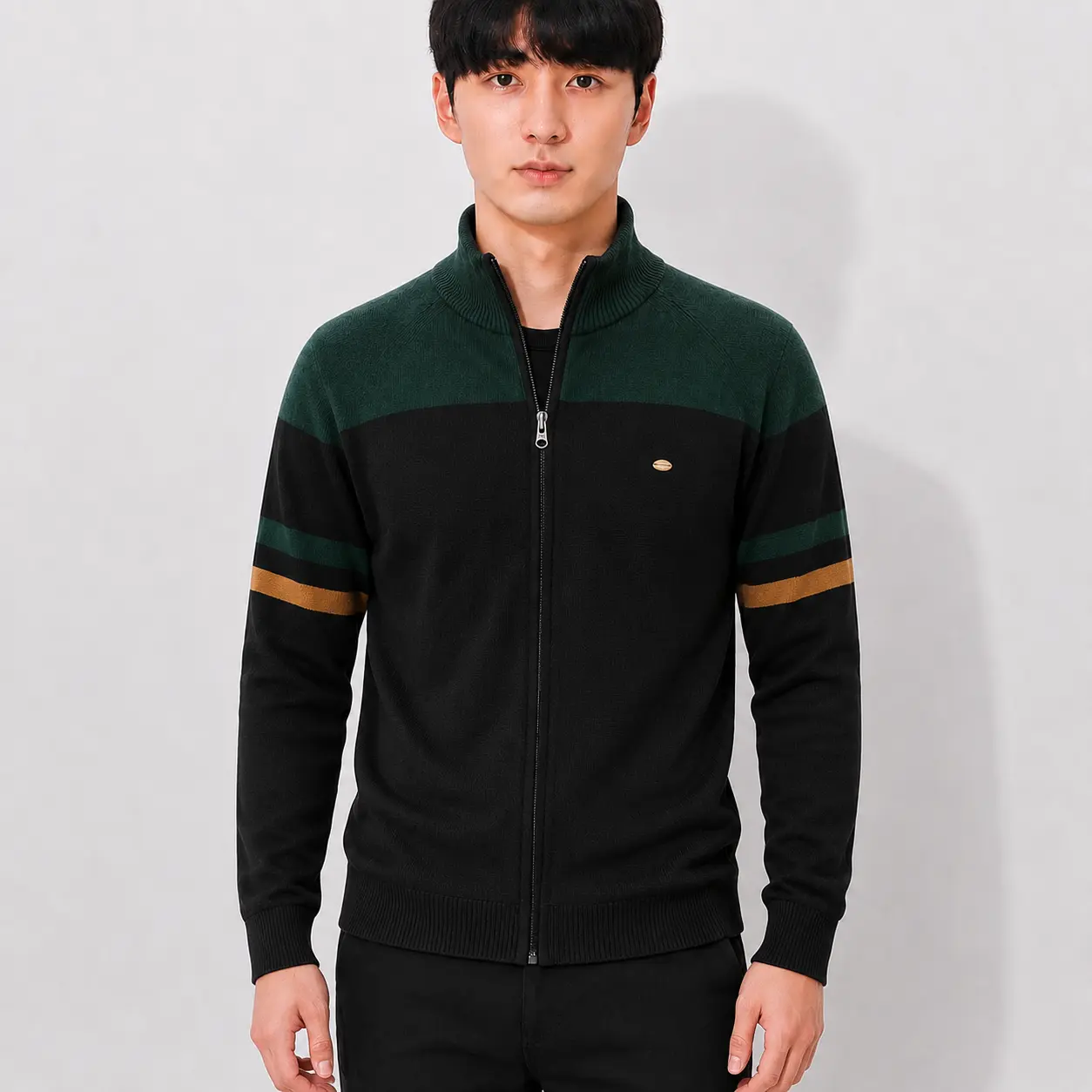 Fashion Jaket Sweater Rajut Resleting stg styles cowok/pria