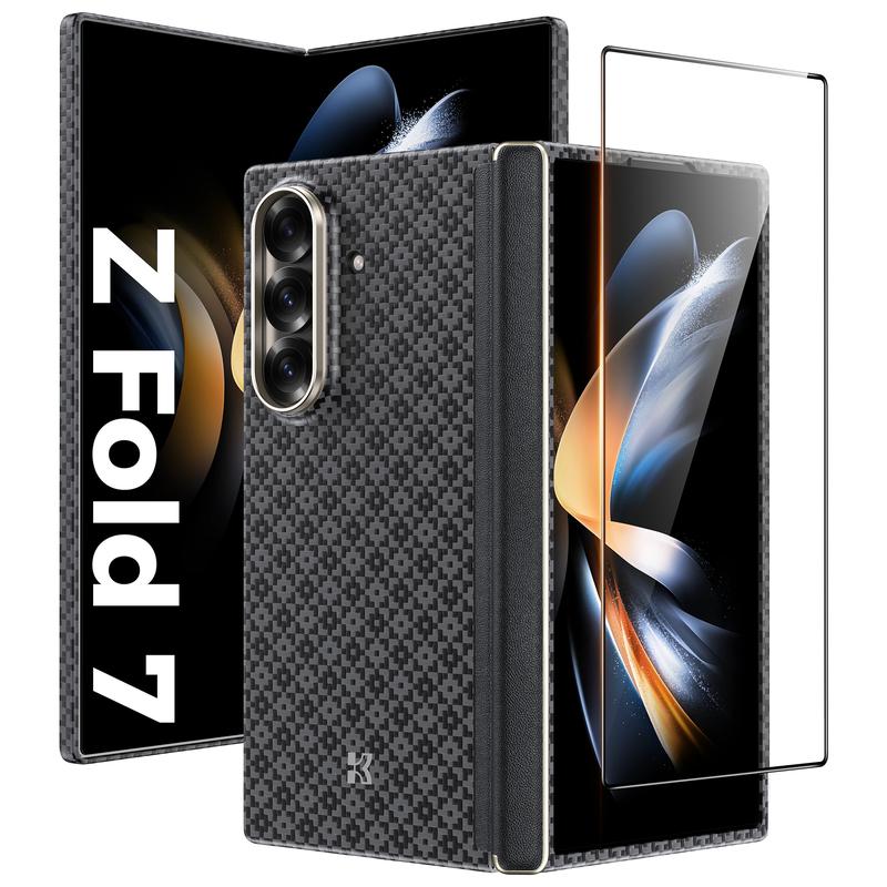 Combo Lớn, Bao gồm vỏ bọc và bảo vệ màn hình, vỏ bọc áo giáp KEVLAR, được xây dựng với Kevlar, dành cho Samsung Galaxy Z Fold 7, thương hiệu Benks