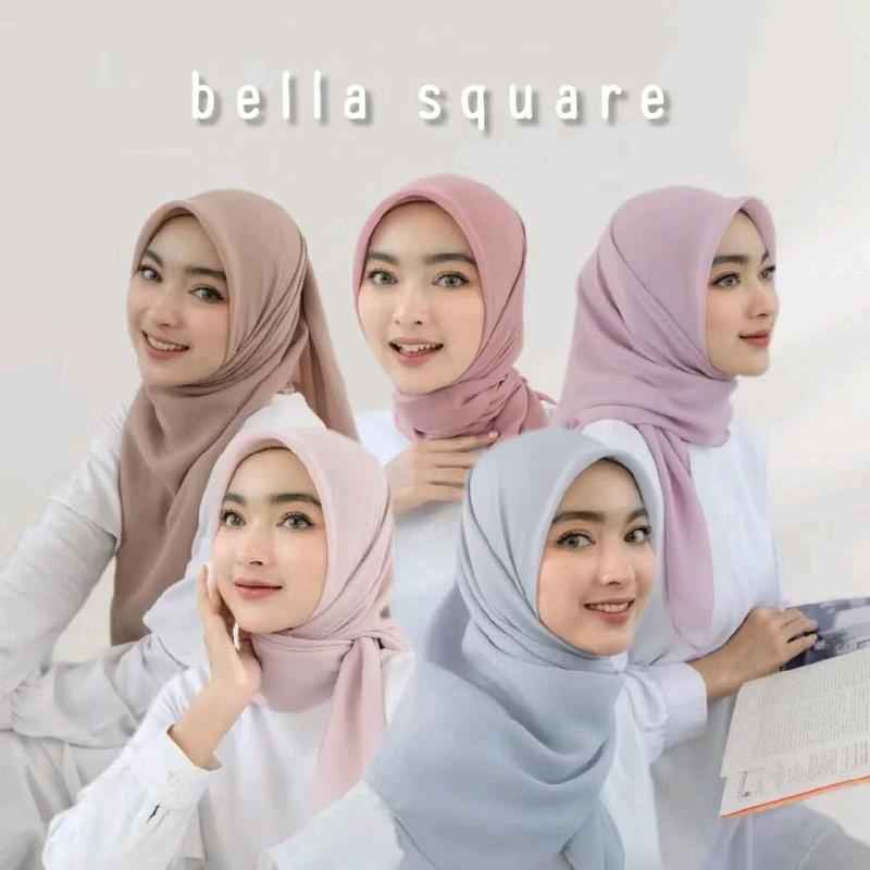Hijab segi empat Bela SQuare poly cotton Anti Letoy 1
