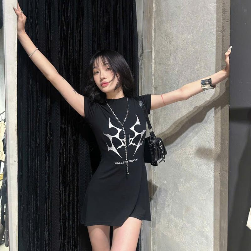 [MADDY MINI DRESS VER 2] Đầm nữ ôm body tay ngắn GALLERY SEVEN thiết kế in chữ cá tính