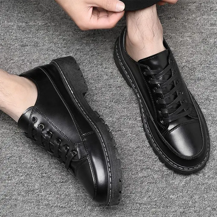SEPATU DOCMART HITAM PRIA SEPATU FORMAL KERJA KANTOR PANTOFEL CASUAL Shoes Kasual Kasual Black Rubber Manis Formal Shoes 5