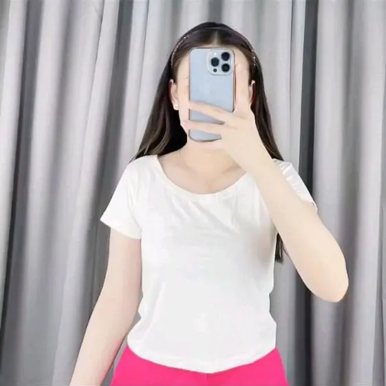 KAOS CROP TOP |Aurora Fashion | Bahan cotton lembut dan nyaman Atasan Katun Santai 4