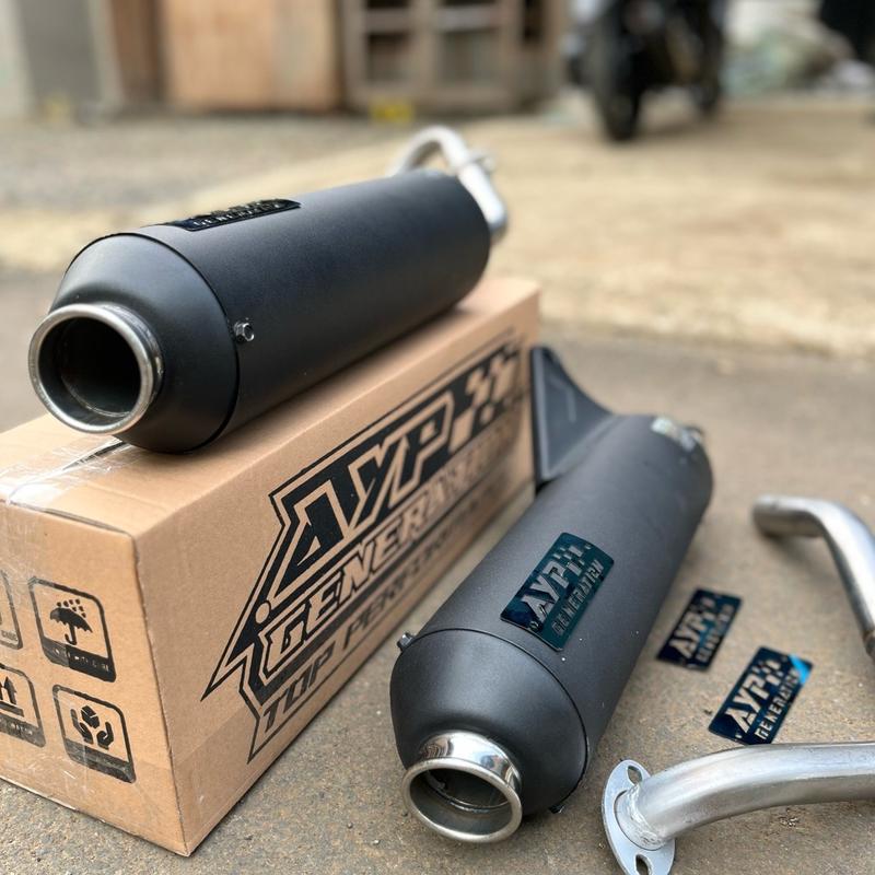 Knalpot AYP GENERATION Moncong ke kenochi  inlet 28-32 out 50 pnp all metik vario,aerox,pcx,beat,dll bebas request saringan Motor 8