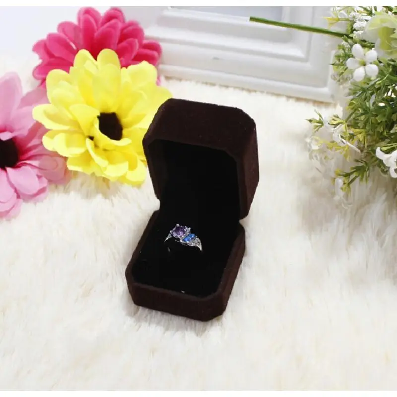 Hộp Đựng Nhẫn Nhung Đỏ Hình Vuông, Hộp Đựng Trang Sức, Hộp Sắp Xếp Quà Tặng, Bông Tai, Hộp Đóng Gói, Hộp Đựng Di Động 3