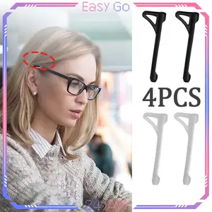 Isi 4pcs Pengait Kacamata Silikon Anti Jatuh Penyangga Kacamata Anti Melorot Earhook Kacamata Cantolan Kaca Mata Telinga