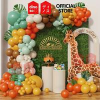 Gambar DINOSO 160pcs Hewan Garland Balon Safari Hutan Kit Lengkungan Balon Oranye Hijau Dekorasi Pesta Ulang Tahun - 160Pcs Hewan Safari dari DINOSO INDONESIA Kota Administrasi Jakarta Barat 1 Tokopedia
