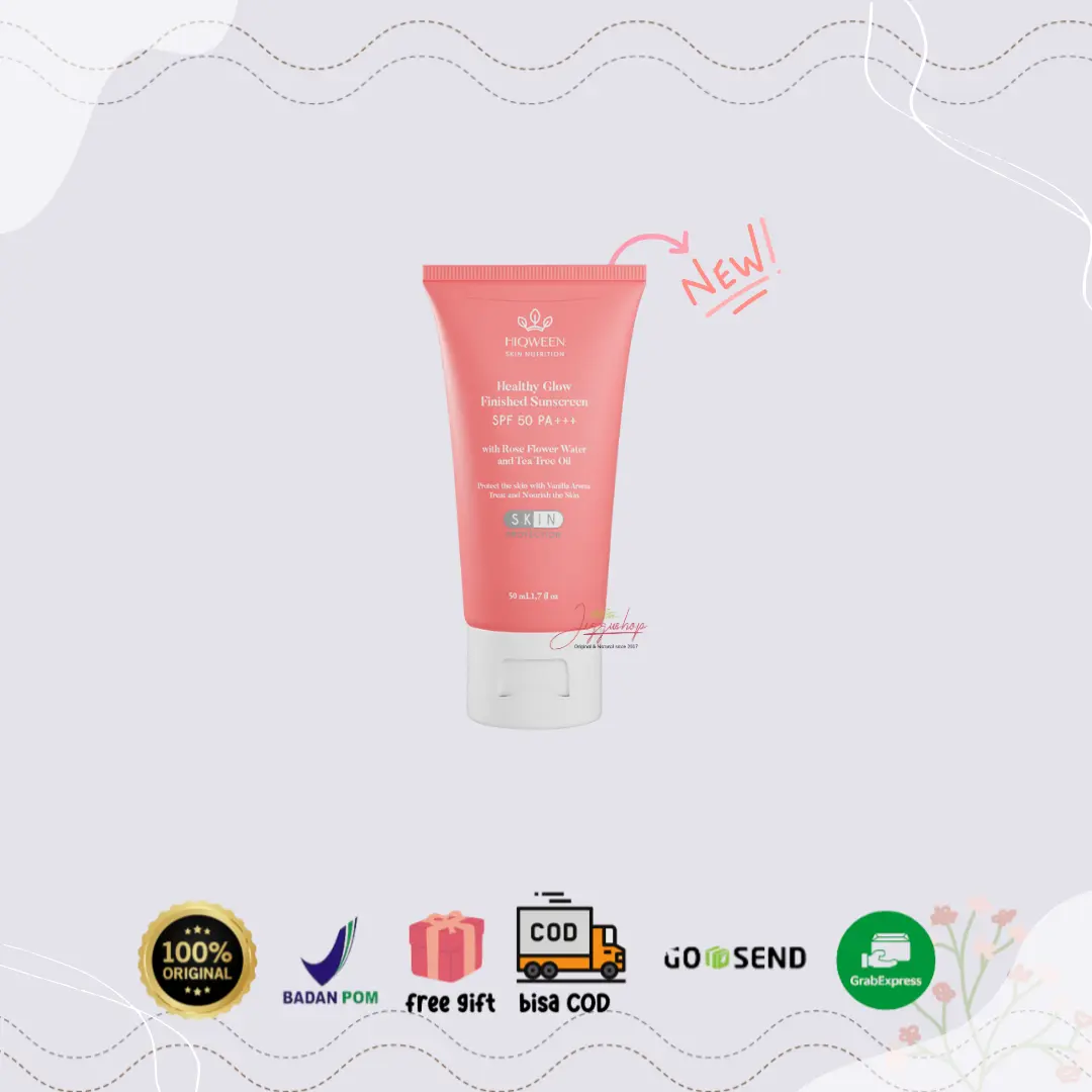 HIQWEEN Healthy Glow Finished Sunscreen SPF 50 PA+++ Semua Jenis Kulit - Tabir Surya