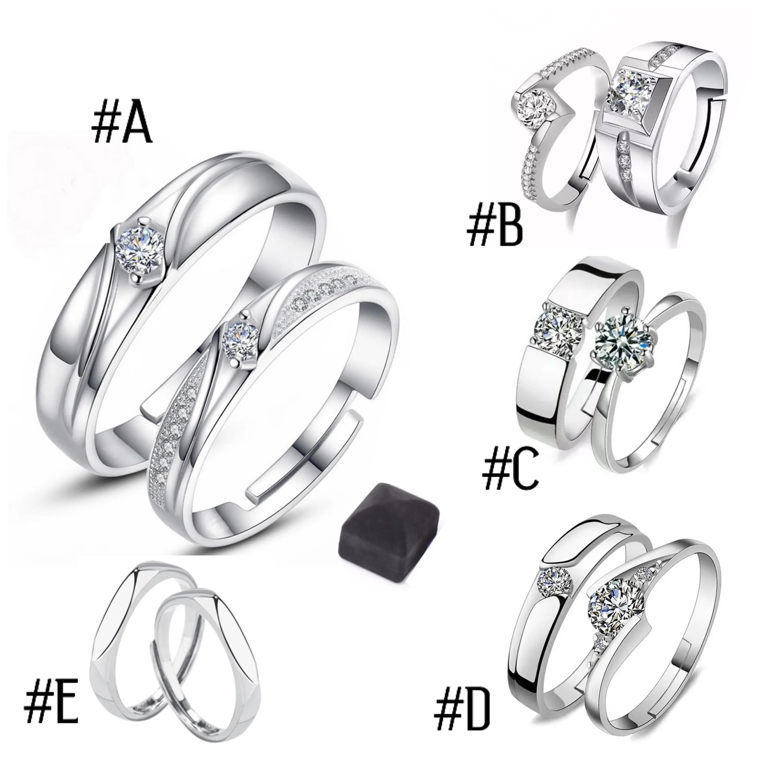 Cincin 2Pcs Couple Putih Tunangan Nikah Sepasang CCSP2 Ring