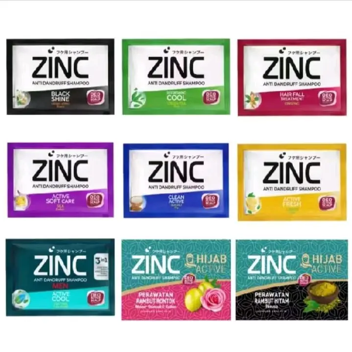 Shampoo Zinc Anti Dandruff 10ml 1 Renceng isi 12 Pcs / Renteng Sampo Rambut Anti Ketombe Zink Zing Shampo
