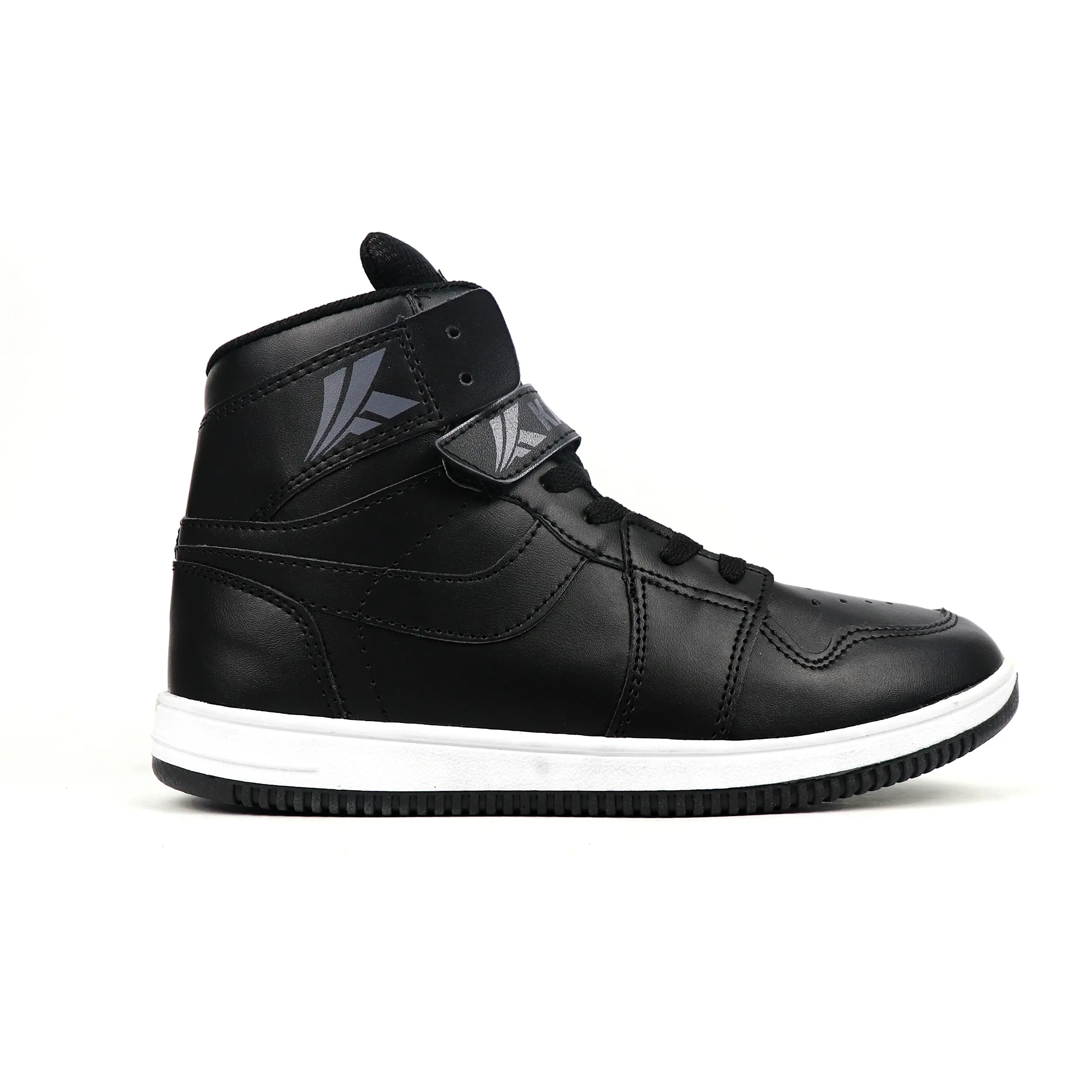 KAVILAZ True Style Yourself Sepatu Boot Anak Laki Laki Hitam Putih Sekolah Tali Combi Perekat Fashion